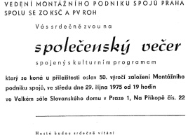 Pozvánka k 50-ti letému výročí MPSP Pozvánka